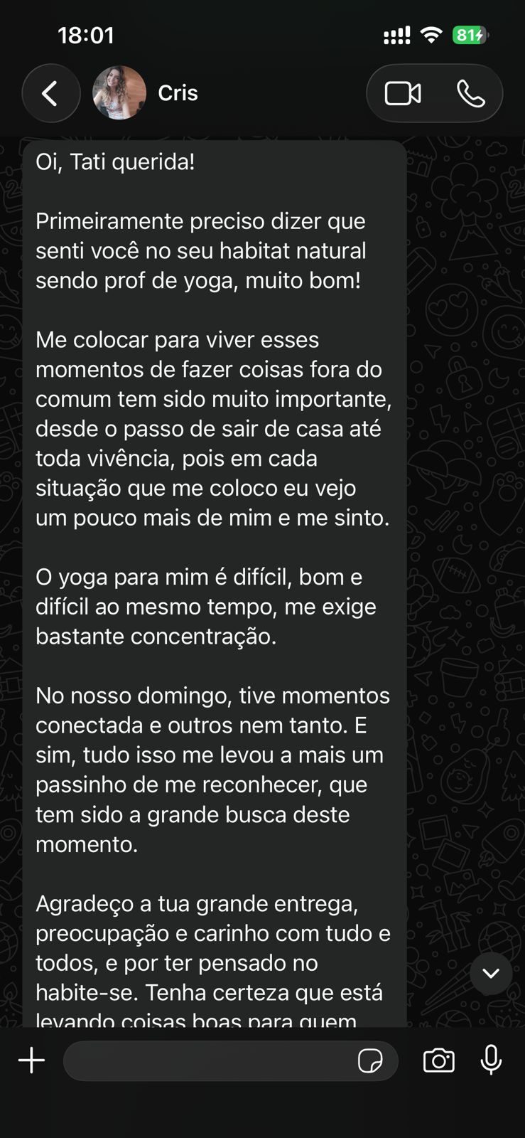 Depoimento aluno