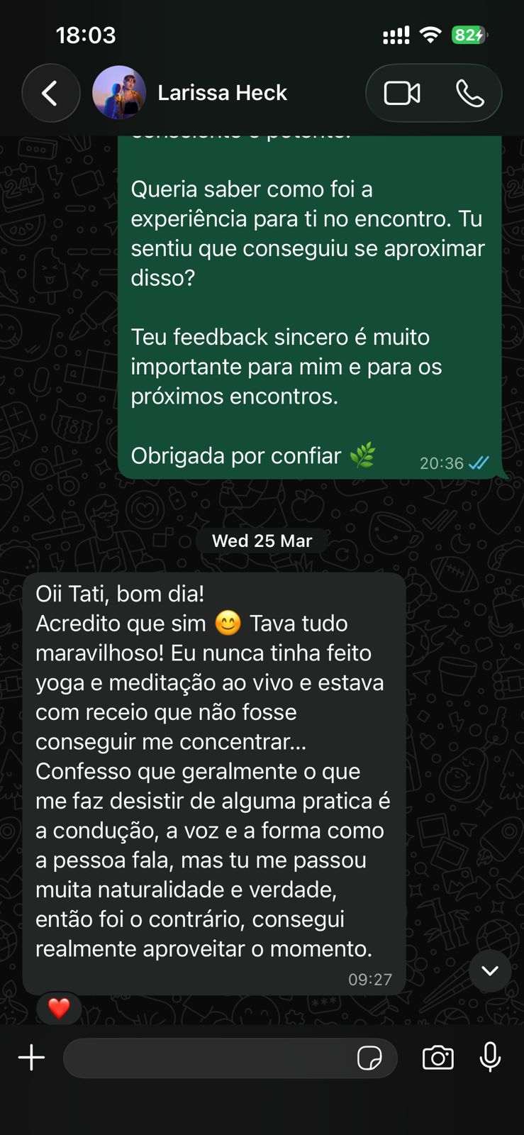 Depoimento aluno